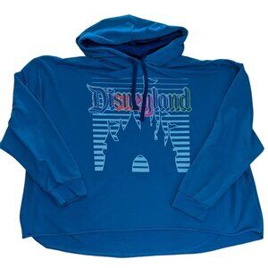 Disneyland Hoodie Women’s 3X Blue Cropped Sleeping Beauty’s Castle Disney Parks